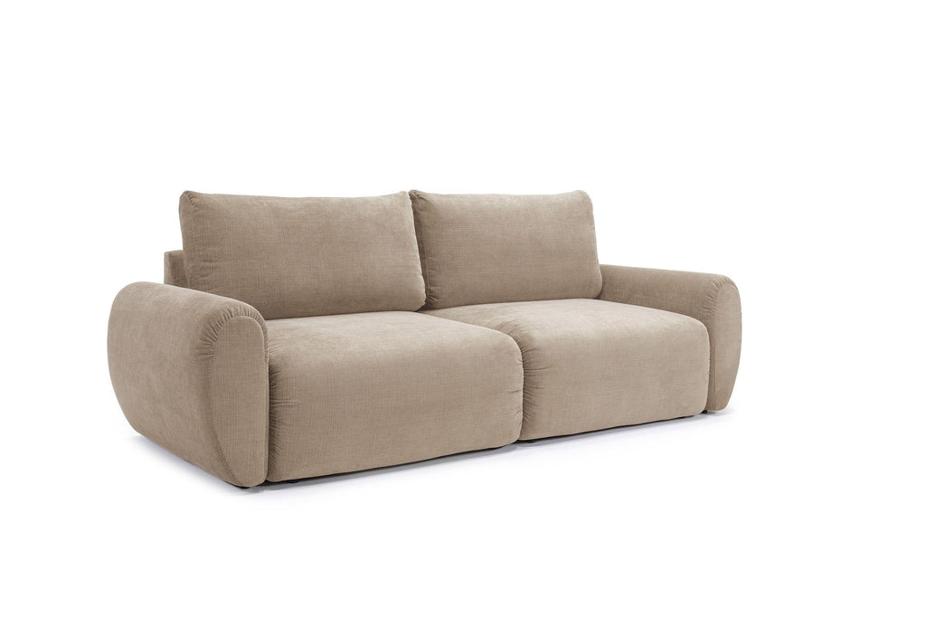 Divano letto matrimoniale con braccioli Norum Curve - 417 Esina Mocha