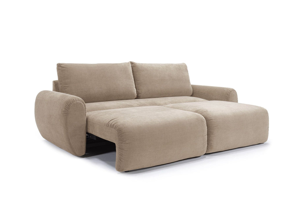 Divano letto matrimoniale con braccioli Norum Curve - 417 Esina Mocha