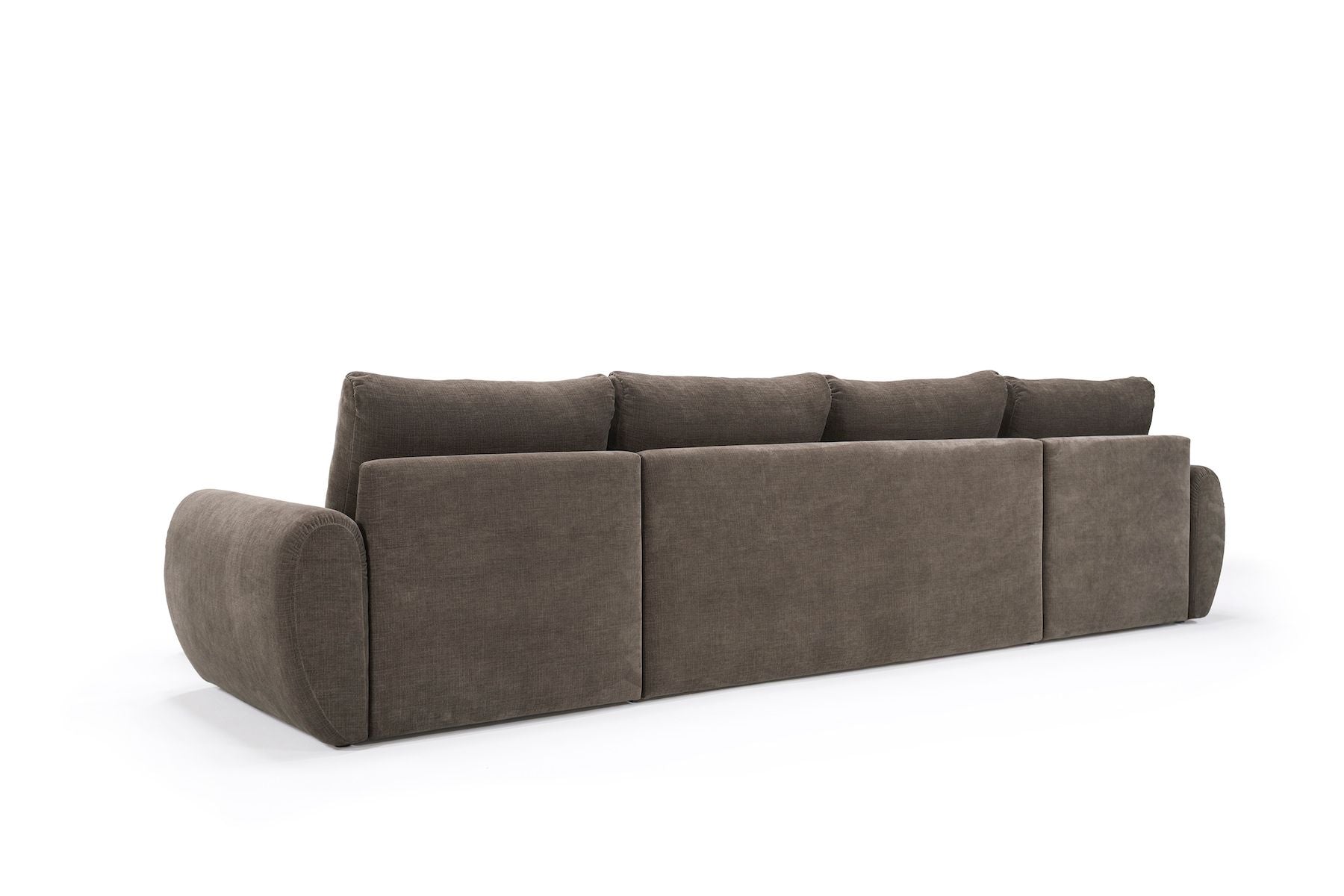 Divano letto matrimoniale con penisola Norum Curve U - 411 Esina Cedar Brown