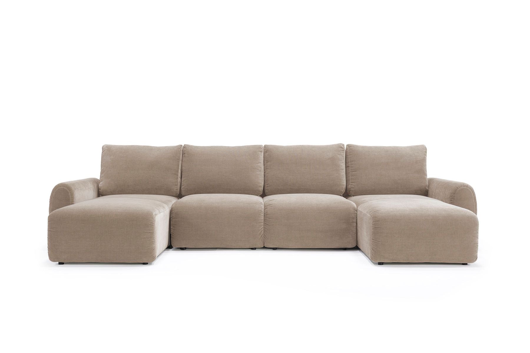 Divano letto matrimoniale con penisola Norum Curve U - 417 Esina Mocha