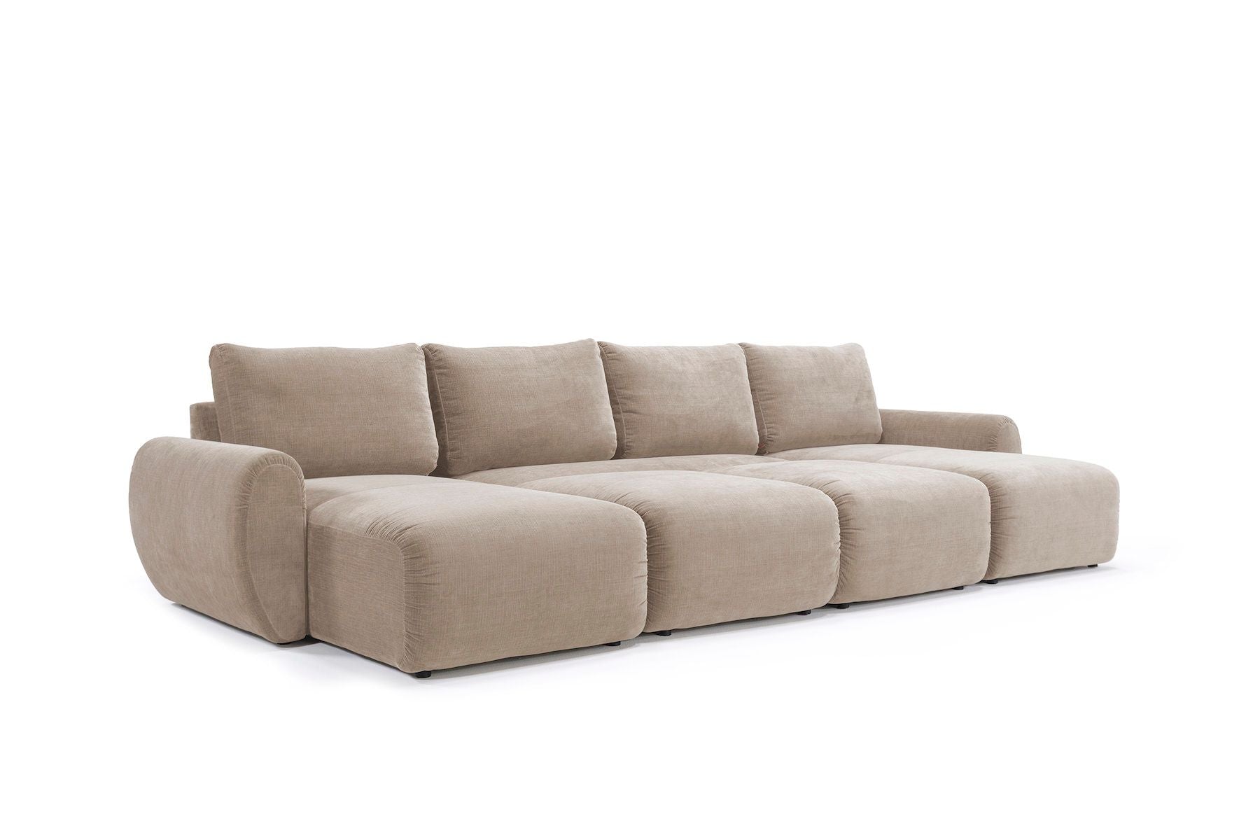 Divano letto matrimoniale con penisola Norum Curve U - 417 Esina Mocha