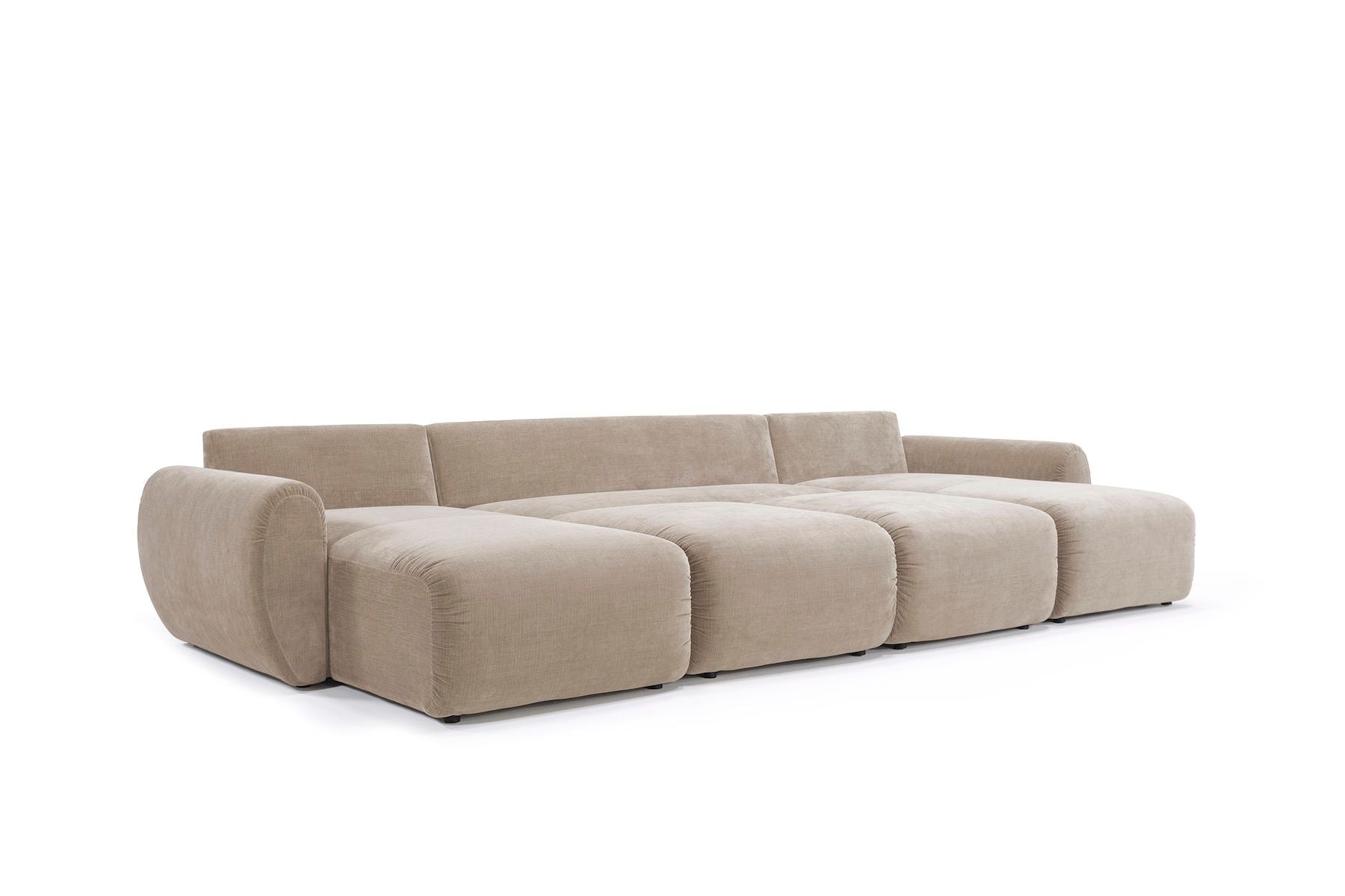 Divano letto matrimoniale con penisola Norum Curve U - 417 Esina Mocha