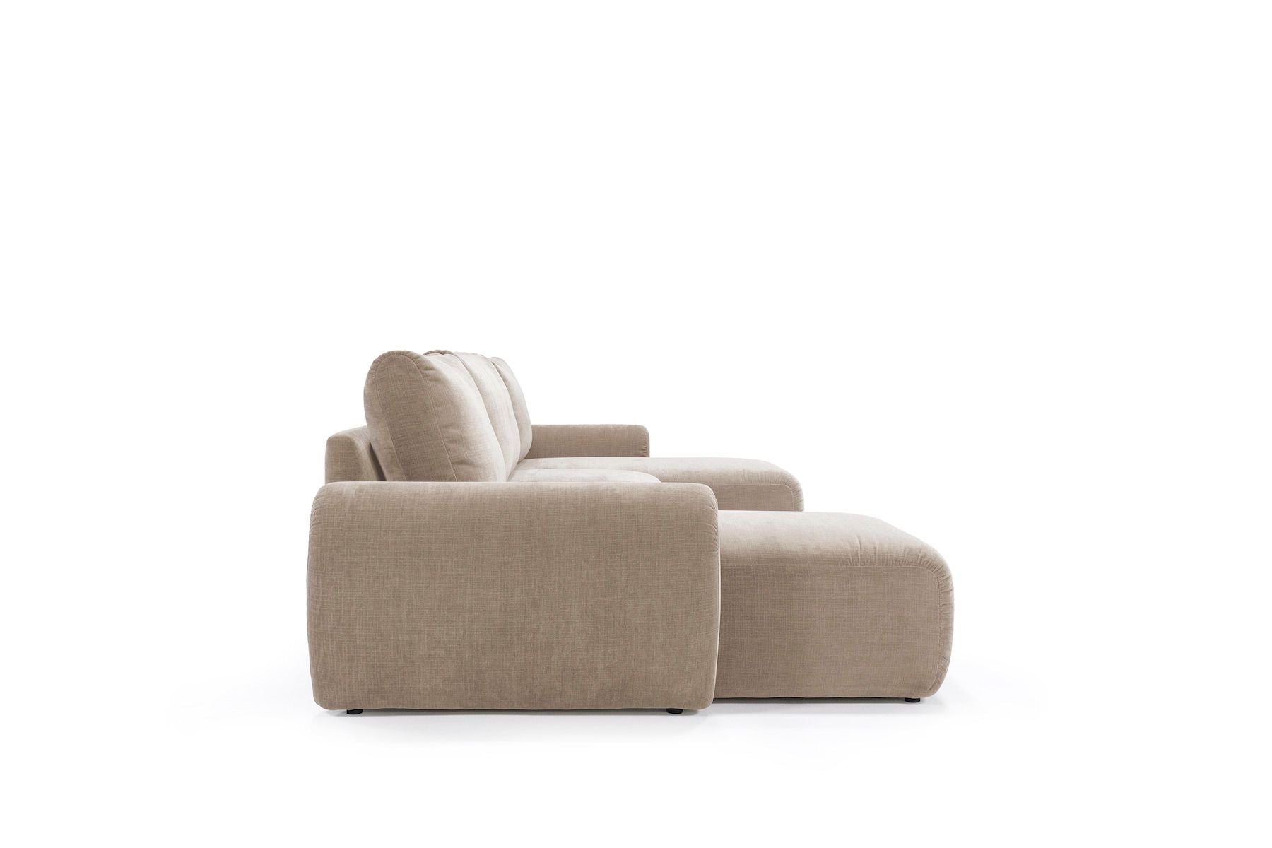 Divano letto matrimoniale con penisola Norum Curve U - 417 Esina Mocha