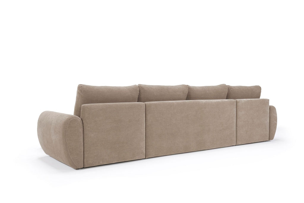 Divano letto matrimoniale con penisola Norum Curve U - 417 Esina Mocha