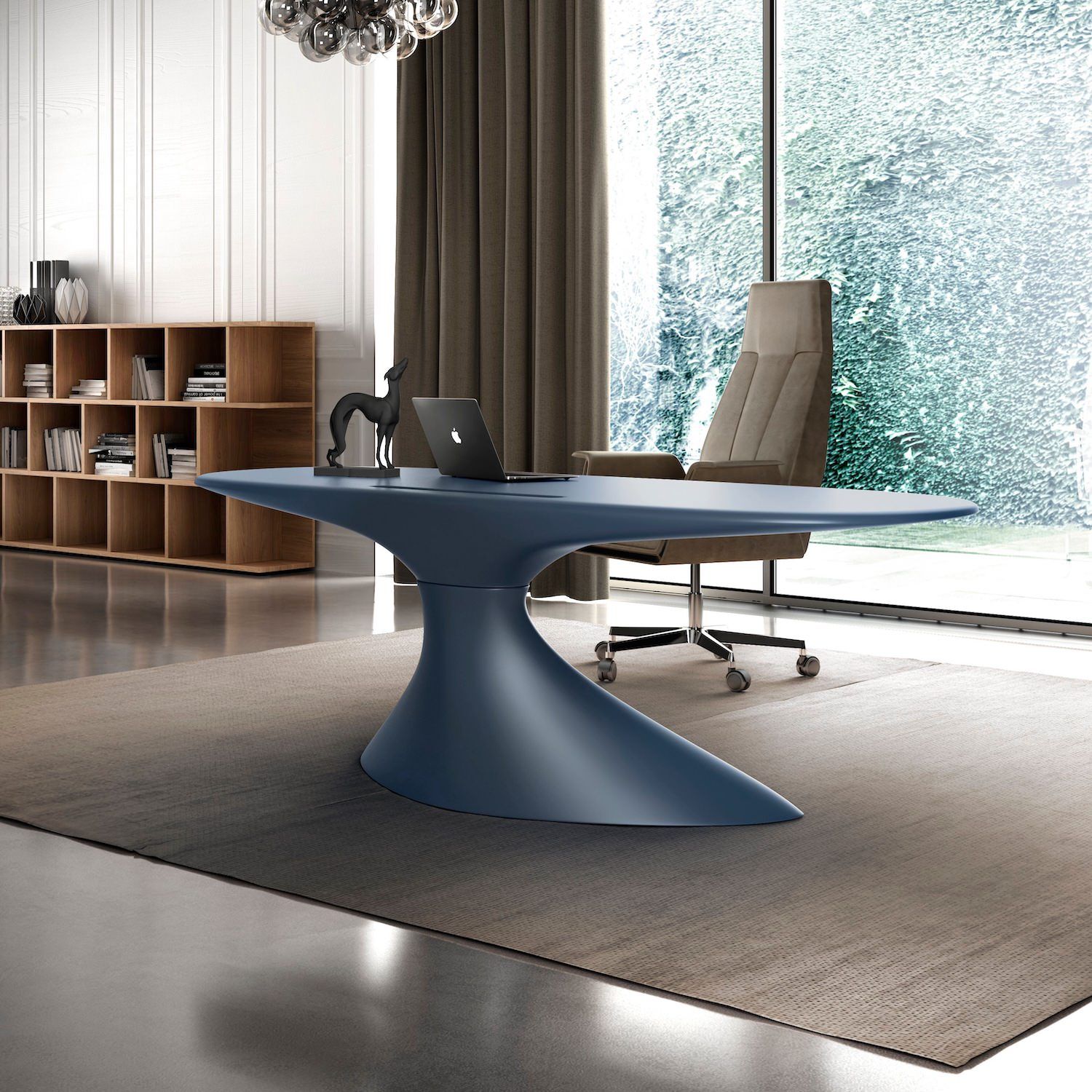 Novar | Scrivania di Design in Vetroresina Made in Italy - Azzurrolibero