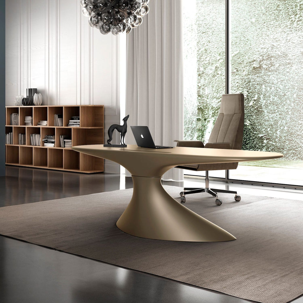 Novar | Scrivania di Design in Vetroresina Made in Italy - Oro del mattino