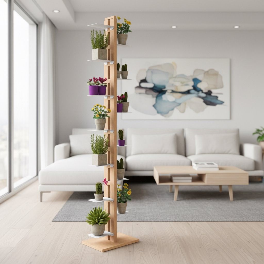 Portavasi da interno verticale in legno Zia Flora