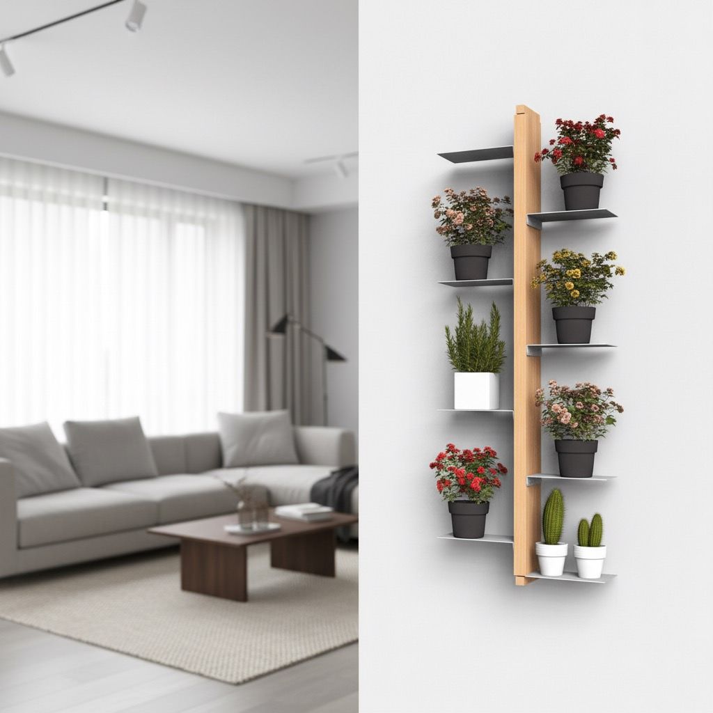Portavasi da interno da appendere in legno Zia Flora