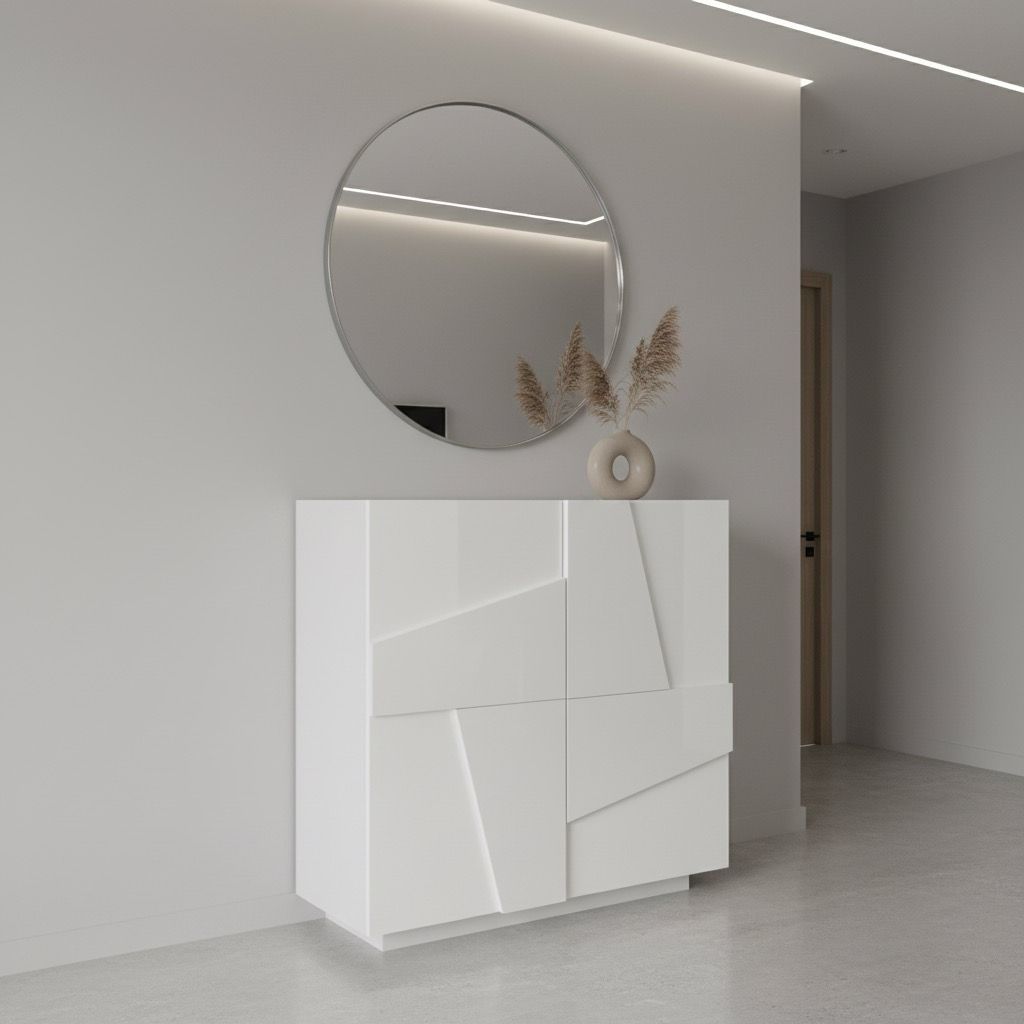 Scarpiera design a due ante e 4 ripiani Taylor White