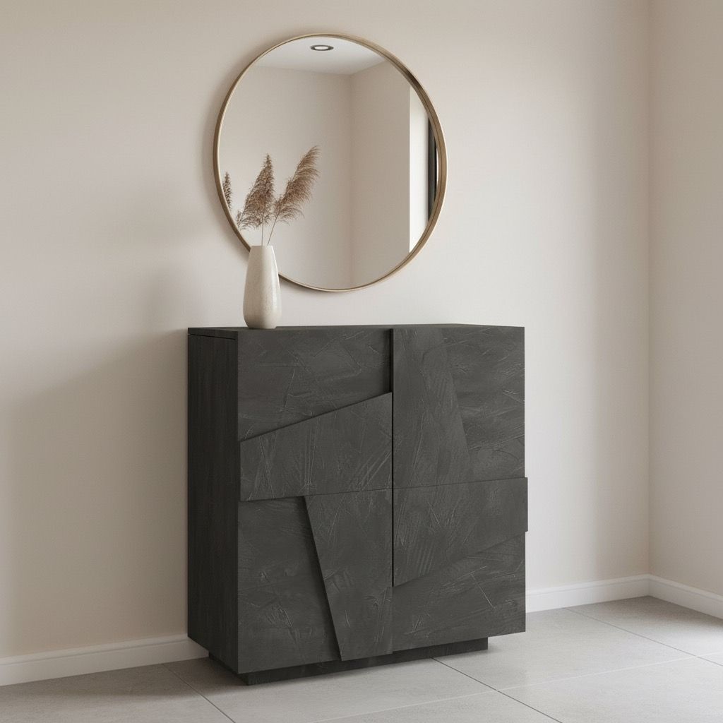 Scarpiera moderna a due ante e 4 ripiani Taylor Slate
