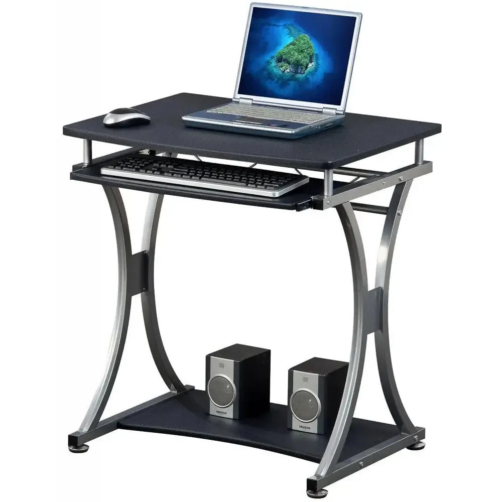 Scrivania porta PC in metallo e legno Compatta-B