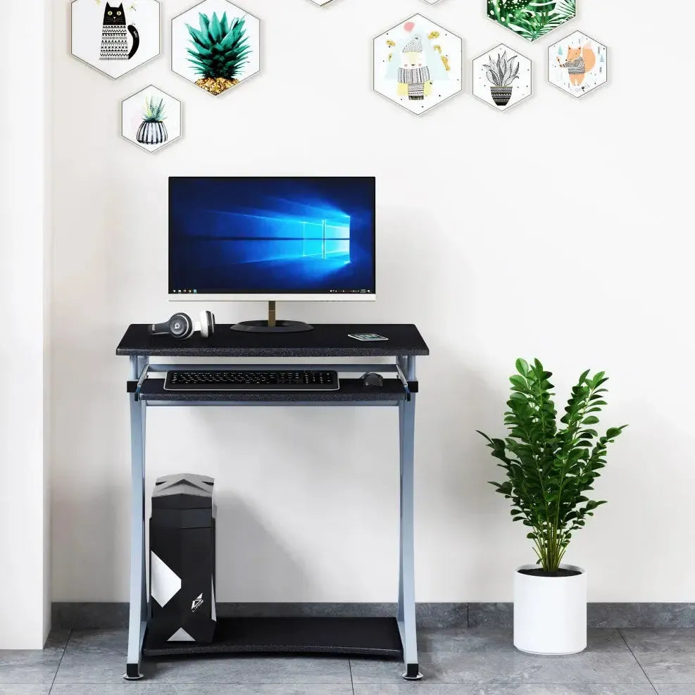 Scrivania porta PC in metallo e legno Compatta-B