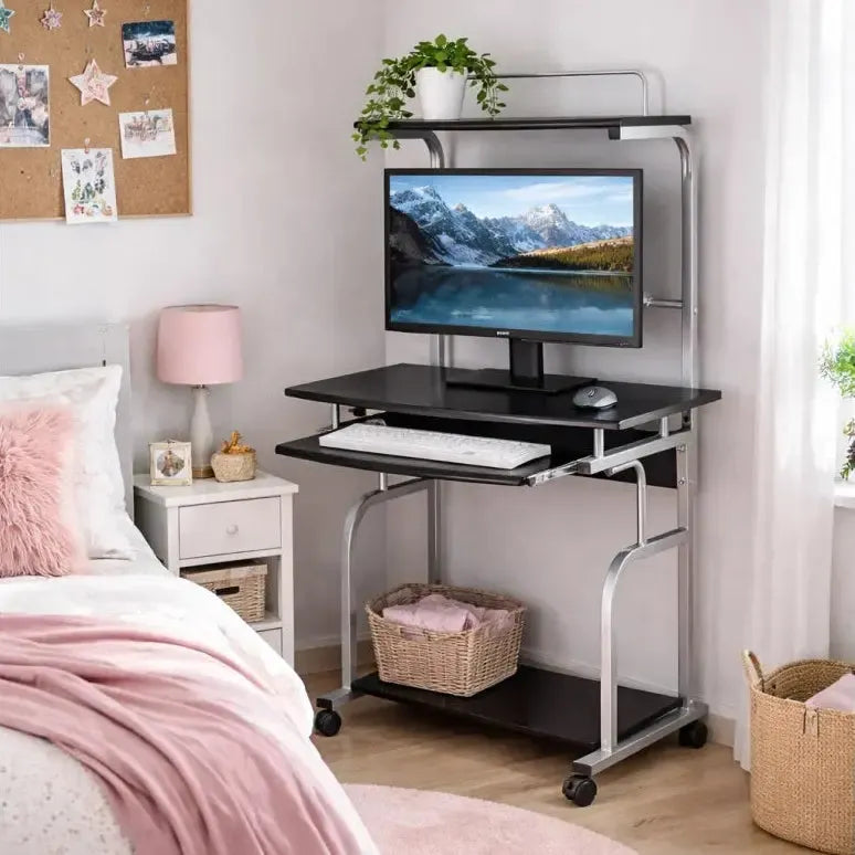 Scrivania porta PC con ruote e porta stampante Kompy