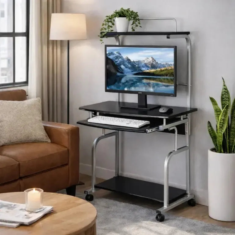 Scrivania porta PC con ruote e porta stampante Kompy