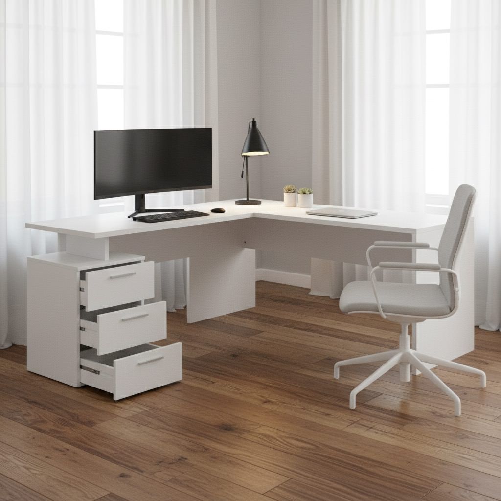 Scrivania ad angolo design moderno Naomi White