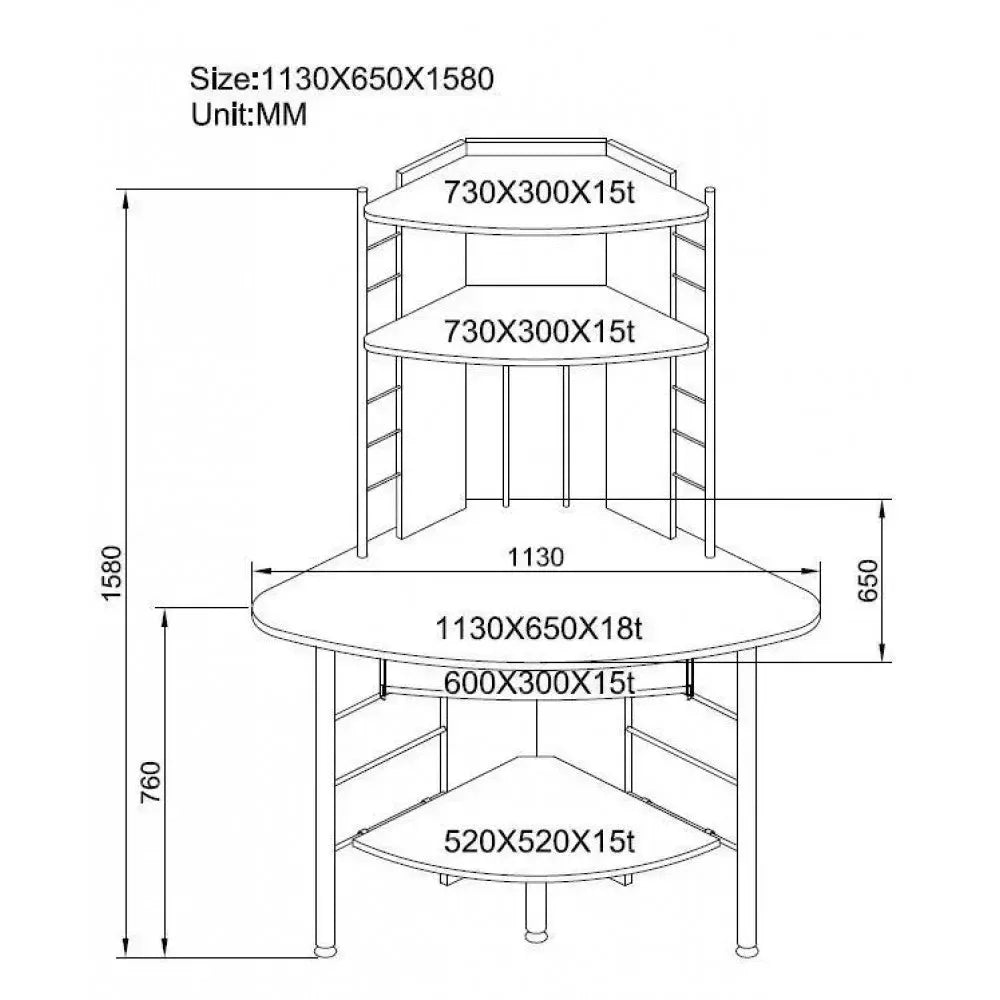 Scrivania angolare porta PC e stampante Angle