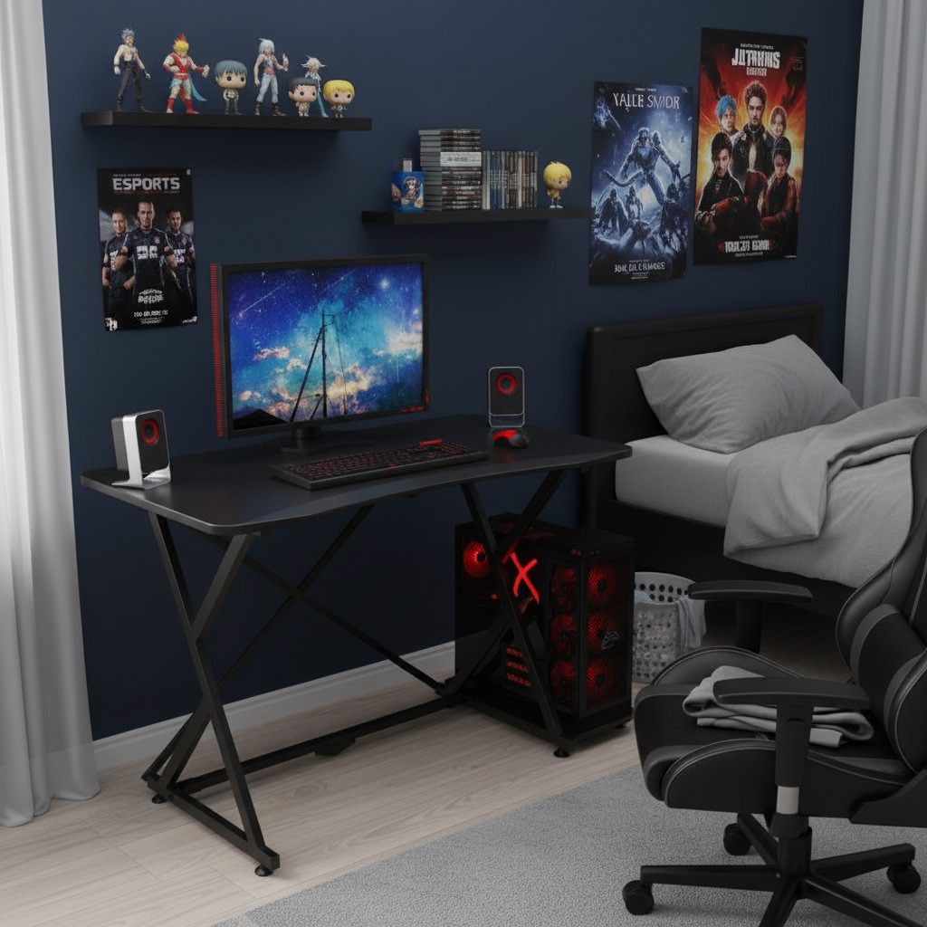 Scrivania da gaming porta PC pieghevole Haller