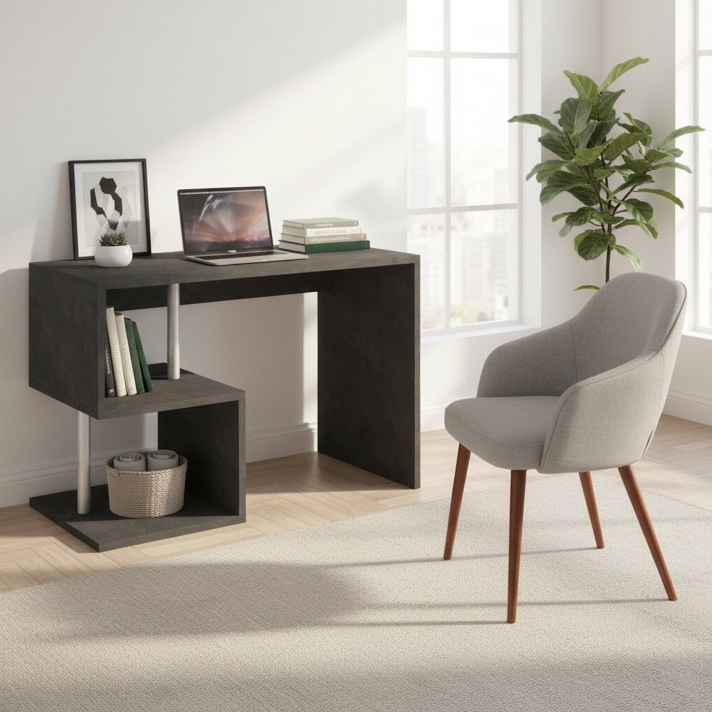 Scrivania porta PC con libreria integrata Lionel Report