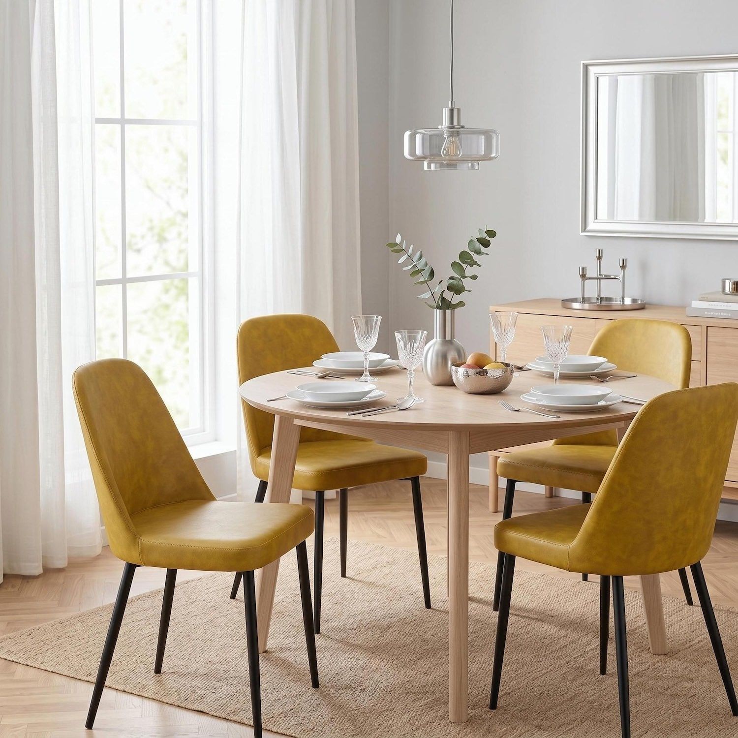 Set 4 sedie design moderno Sanna Soft - Senape