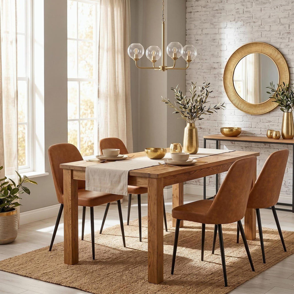 Set 4 sedie design moderno Sanna Soft - Caramello