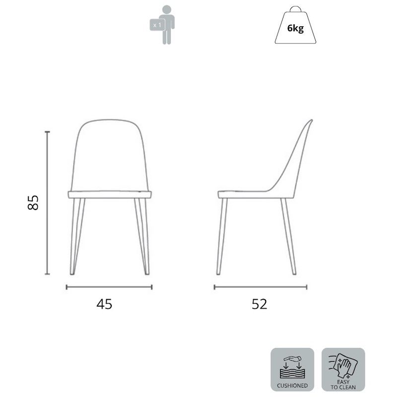 Set 4 sedie design moderno Sanna Soft