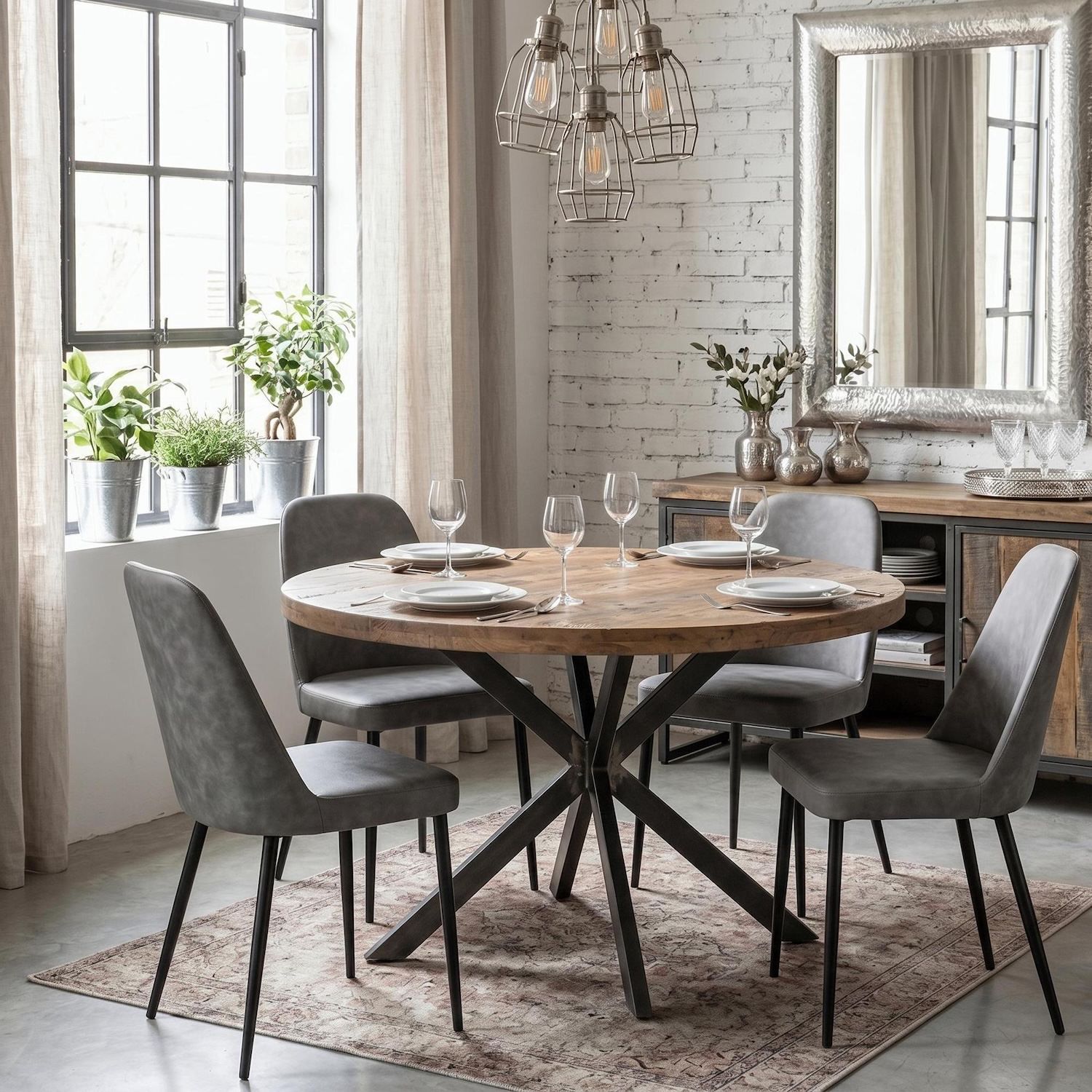 Set 4 sedie design moderno Sanna Soft - Grigio chiaro