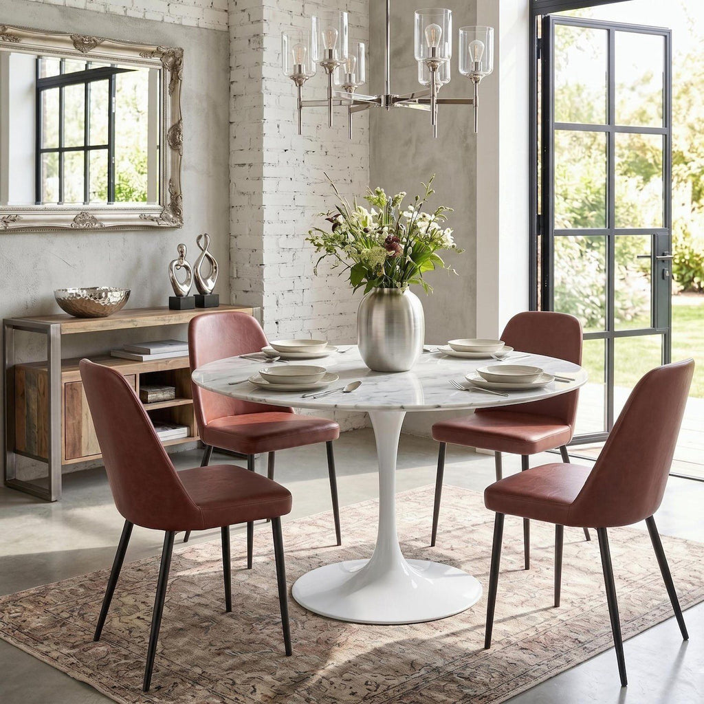 Set 4 sedie design moderno Sanna Soft - Bordeaux