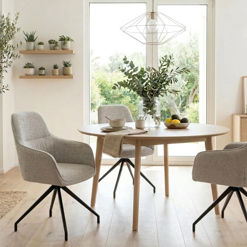 Set 4 sedie girevoli per sala da pranzo o cucina Evelis - Grigio