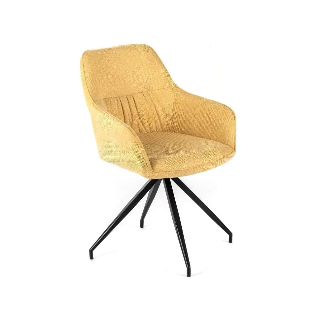 Set 4 sedie girevoli per sala da pranzo o cucina Evelis - Giallo