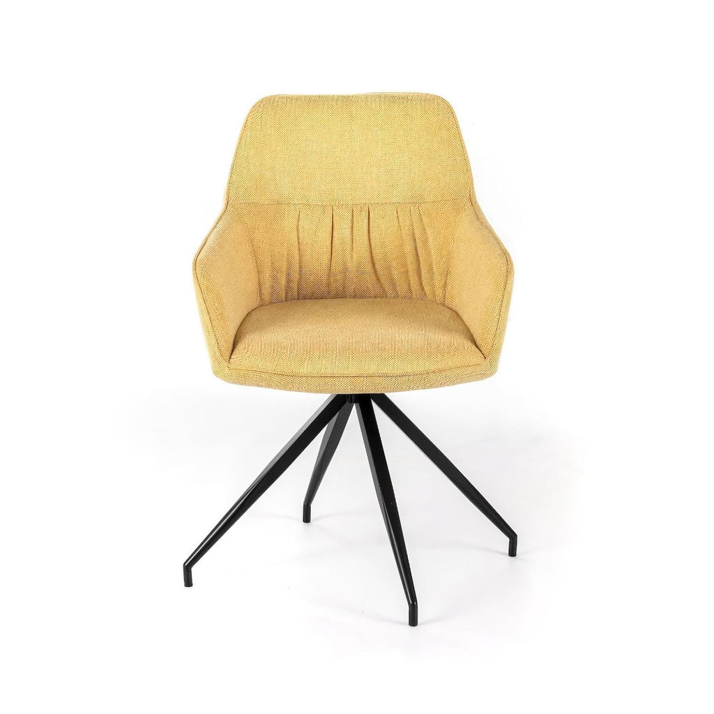 Set 4 sedie girevoli per sala da pranzo o cucina Evelis - Giallo