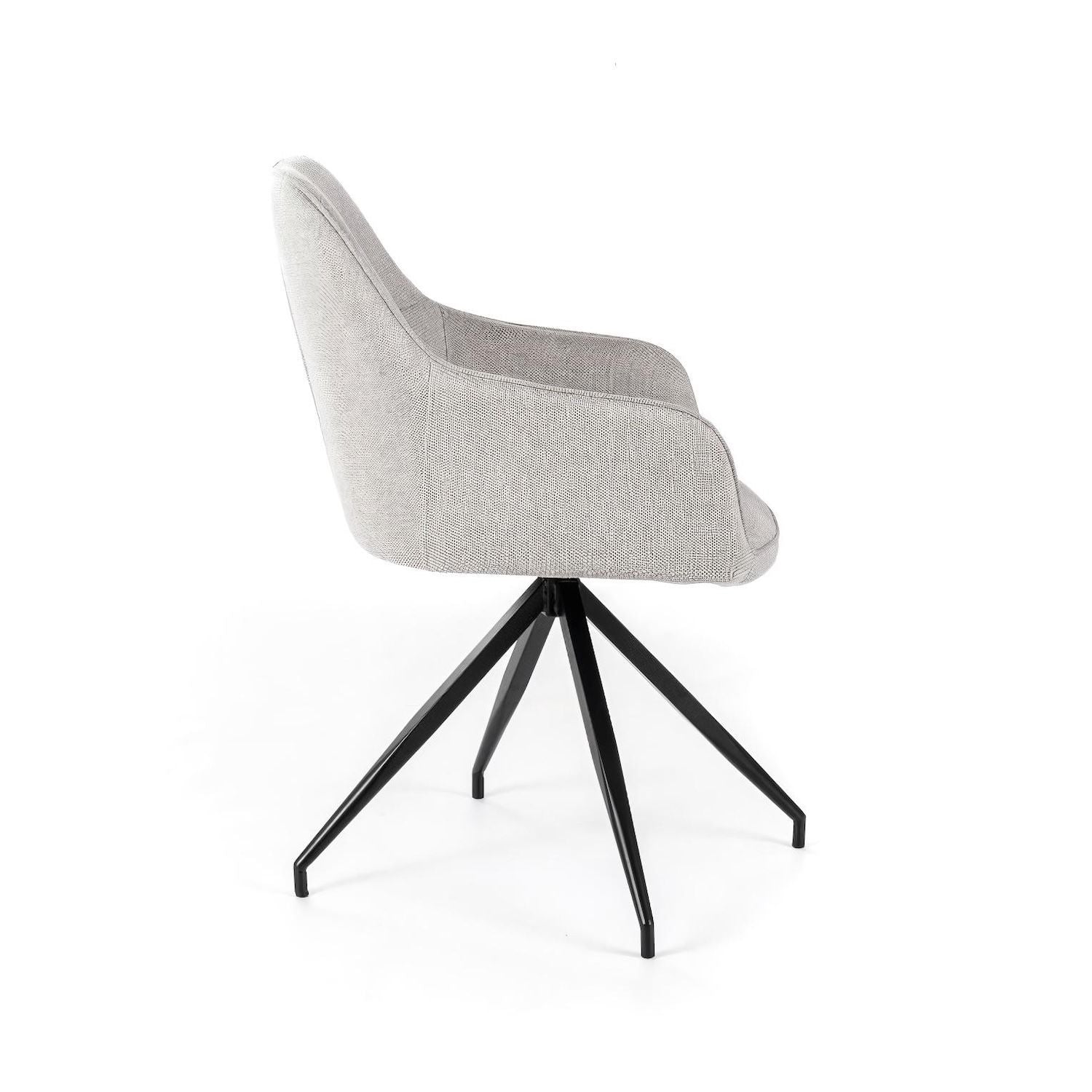 Set 4 sedie girevoli per sala da pranzo o cucina Evelis - Grigio