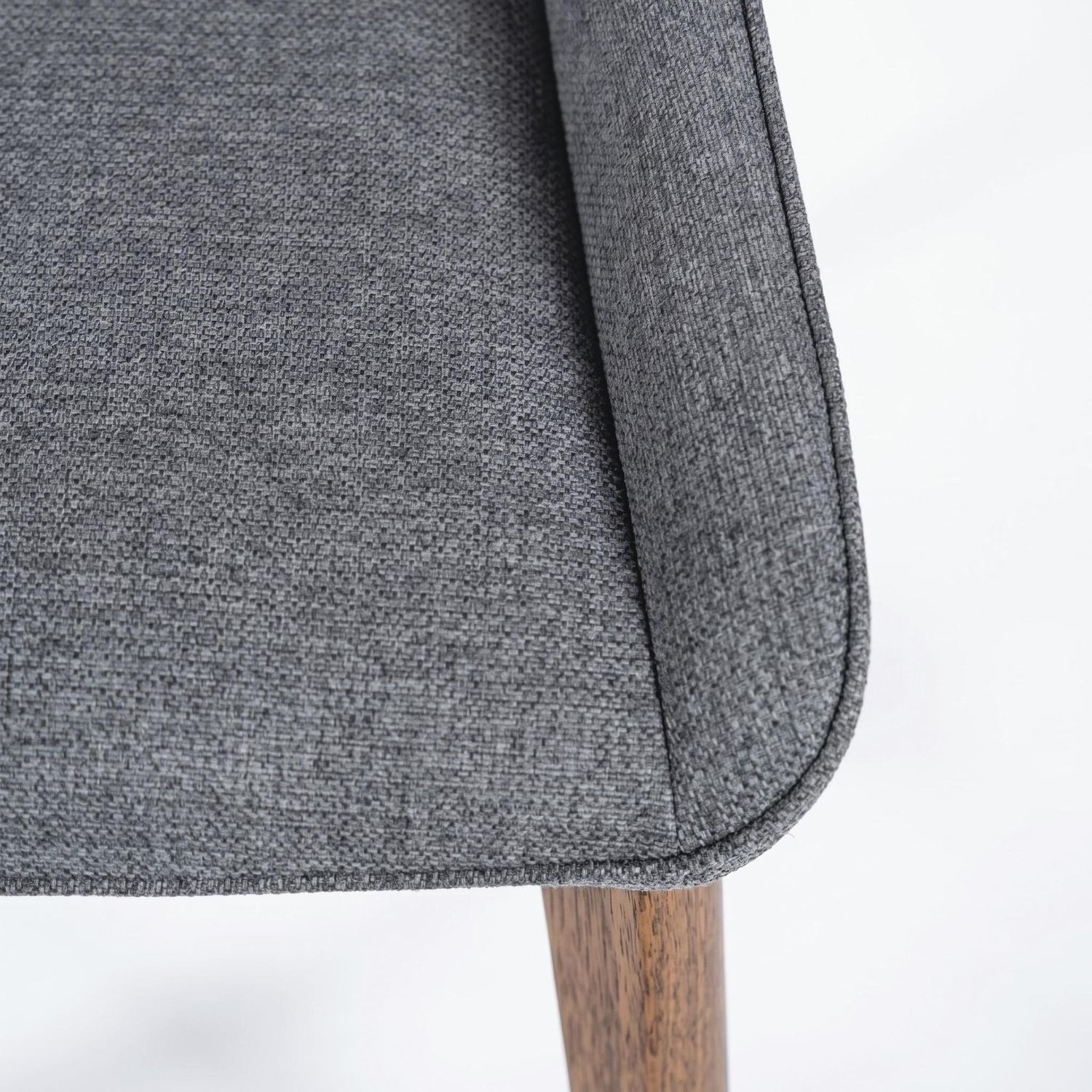 Set 4 sedie imbottite in legno e tessuto Avenor - Grigio scuro