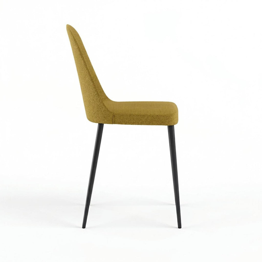 Set 4 sedie imbottite in tessuto Sanna Fab - Giallo