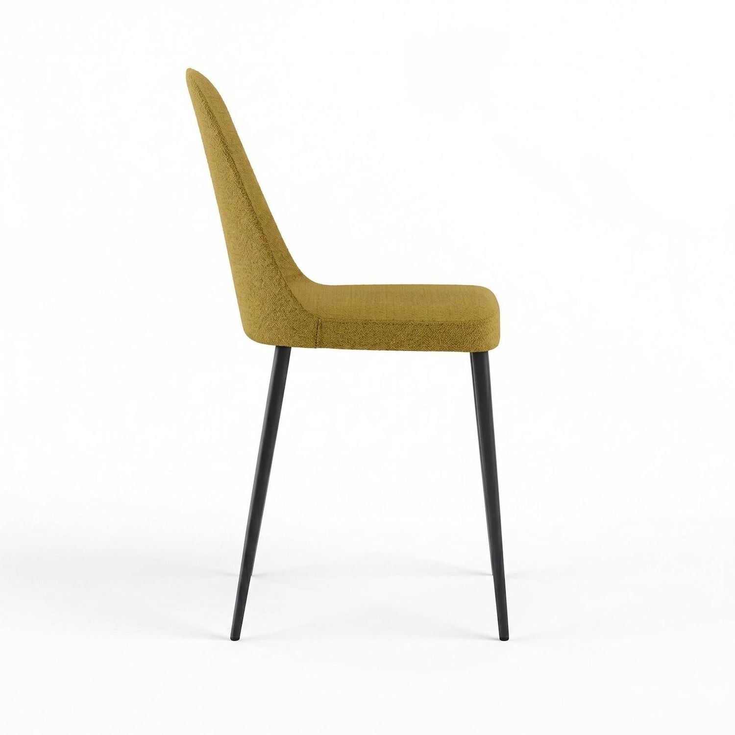 Set 4 sedie imbottite in tessuto Sanna Fab - Giallo
