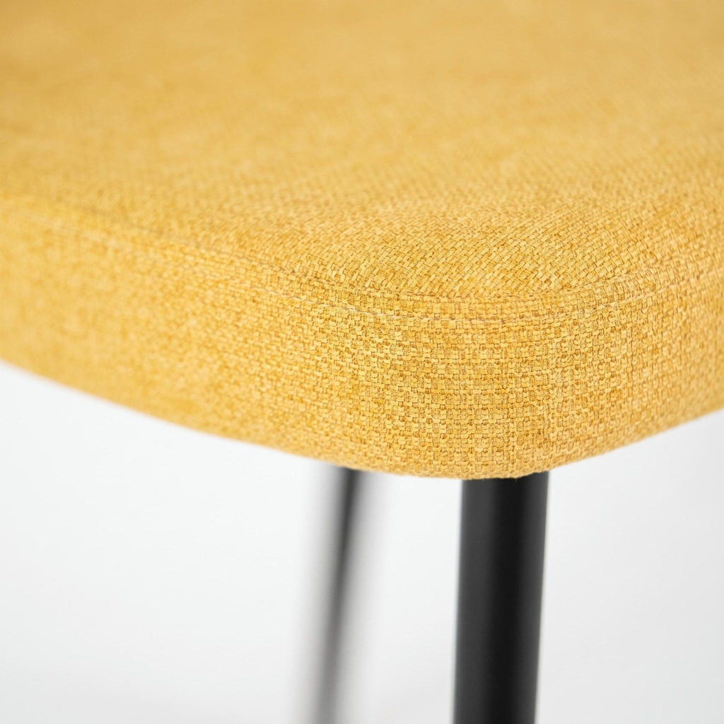 Set 4 sedie imbottite in tessuto Sanna Fab - Giallo