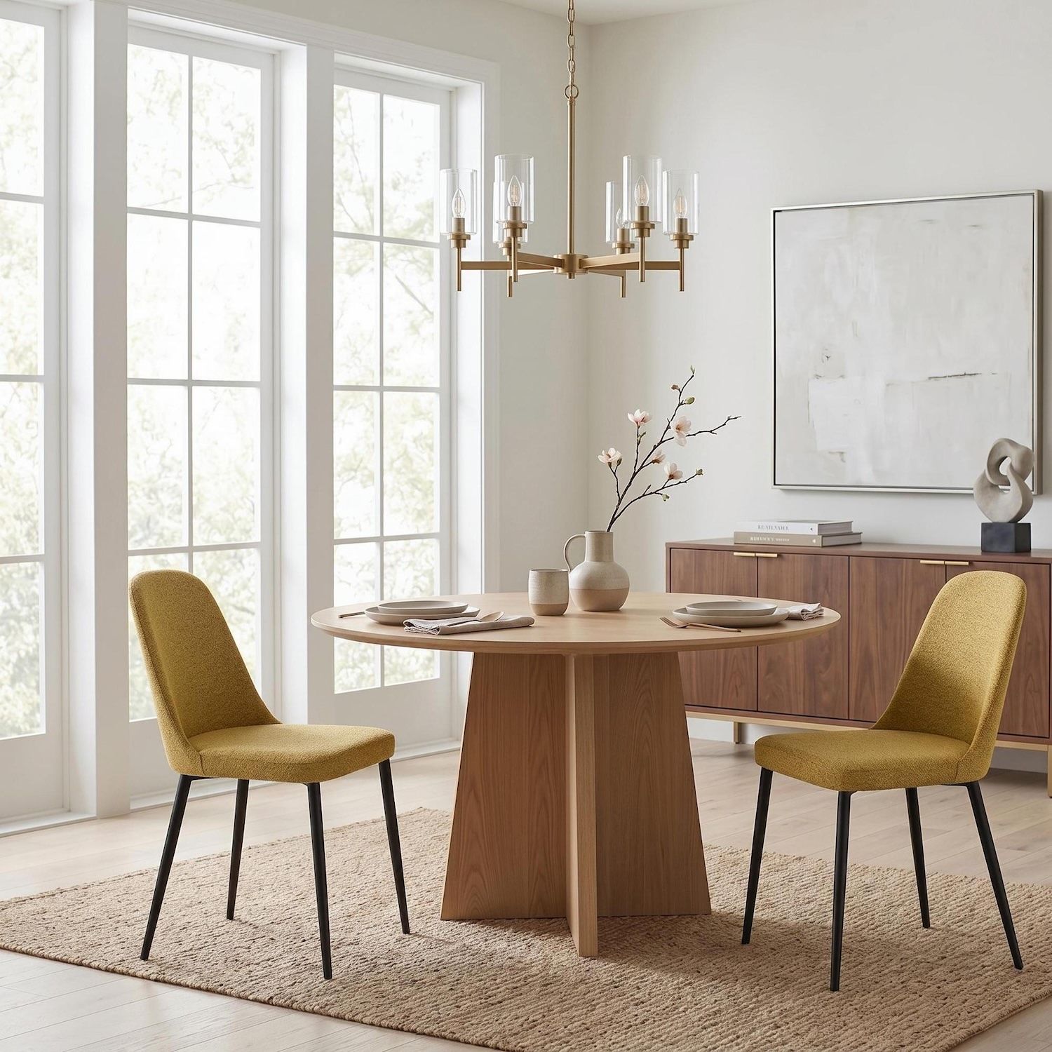 Set 4 sedie imbottite in tessuto Sanna Fab - Giallo