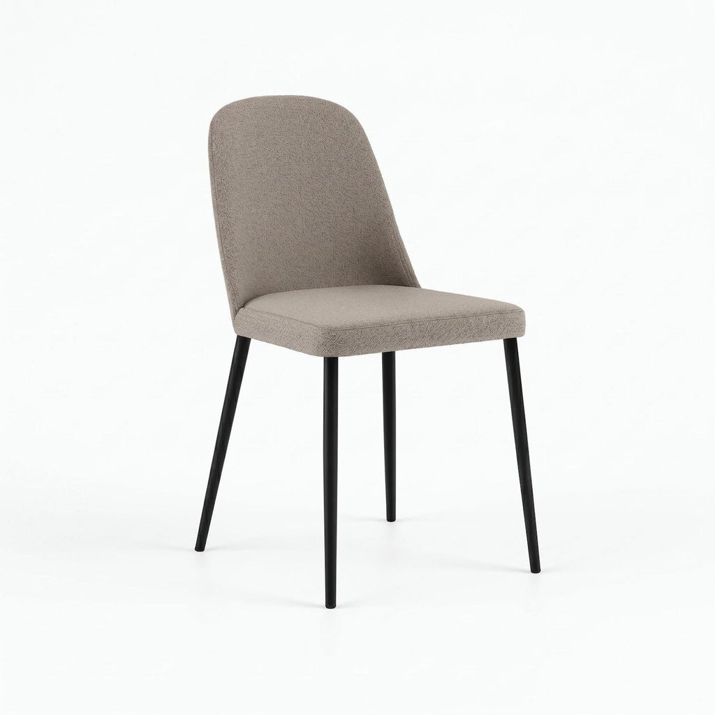 Set 4 sedie imbottite in tessuto Sanna Fab - Grigio chiaro