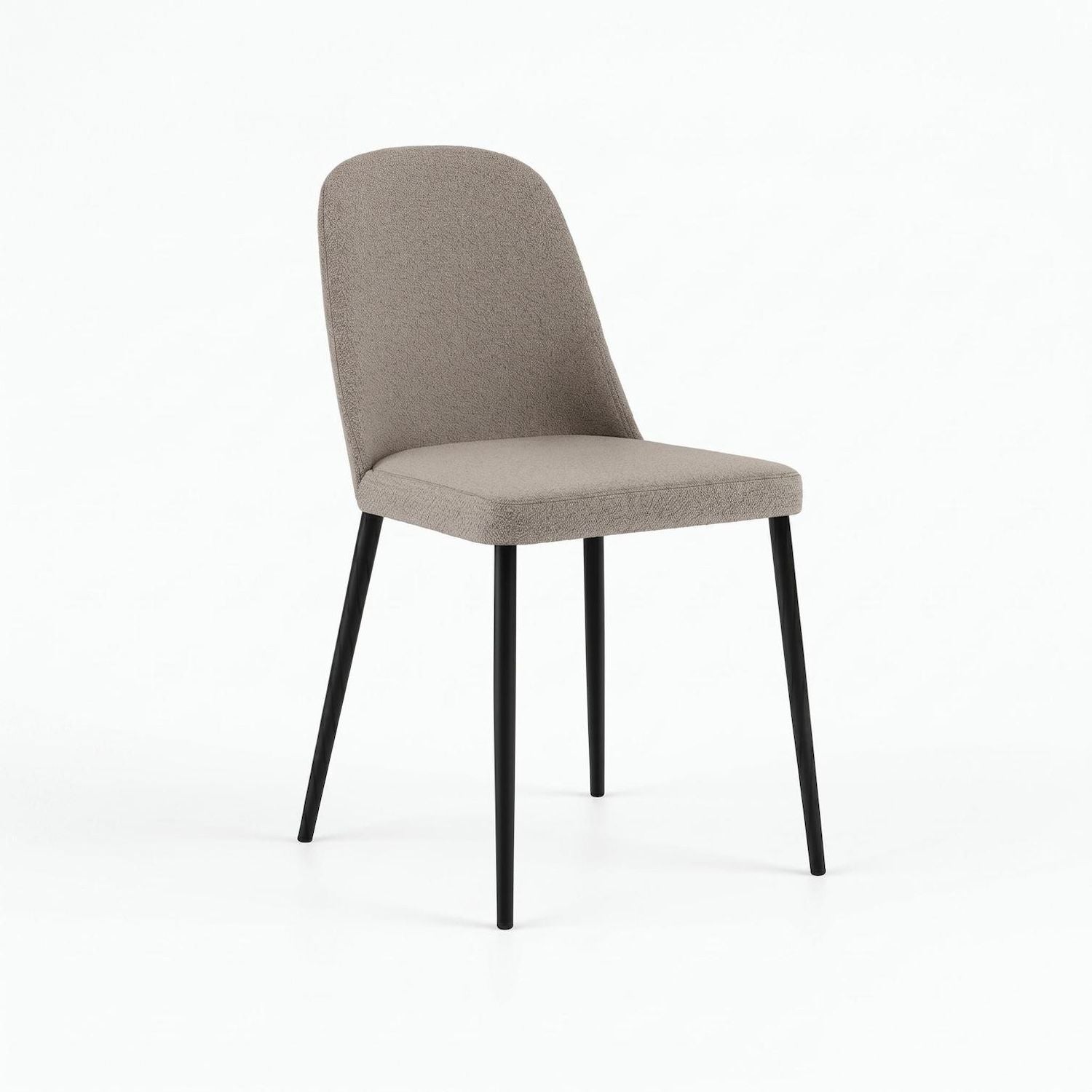 Set 4 sedie imbottite in tessuto Sanna Fab - Grigio chiaro