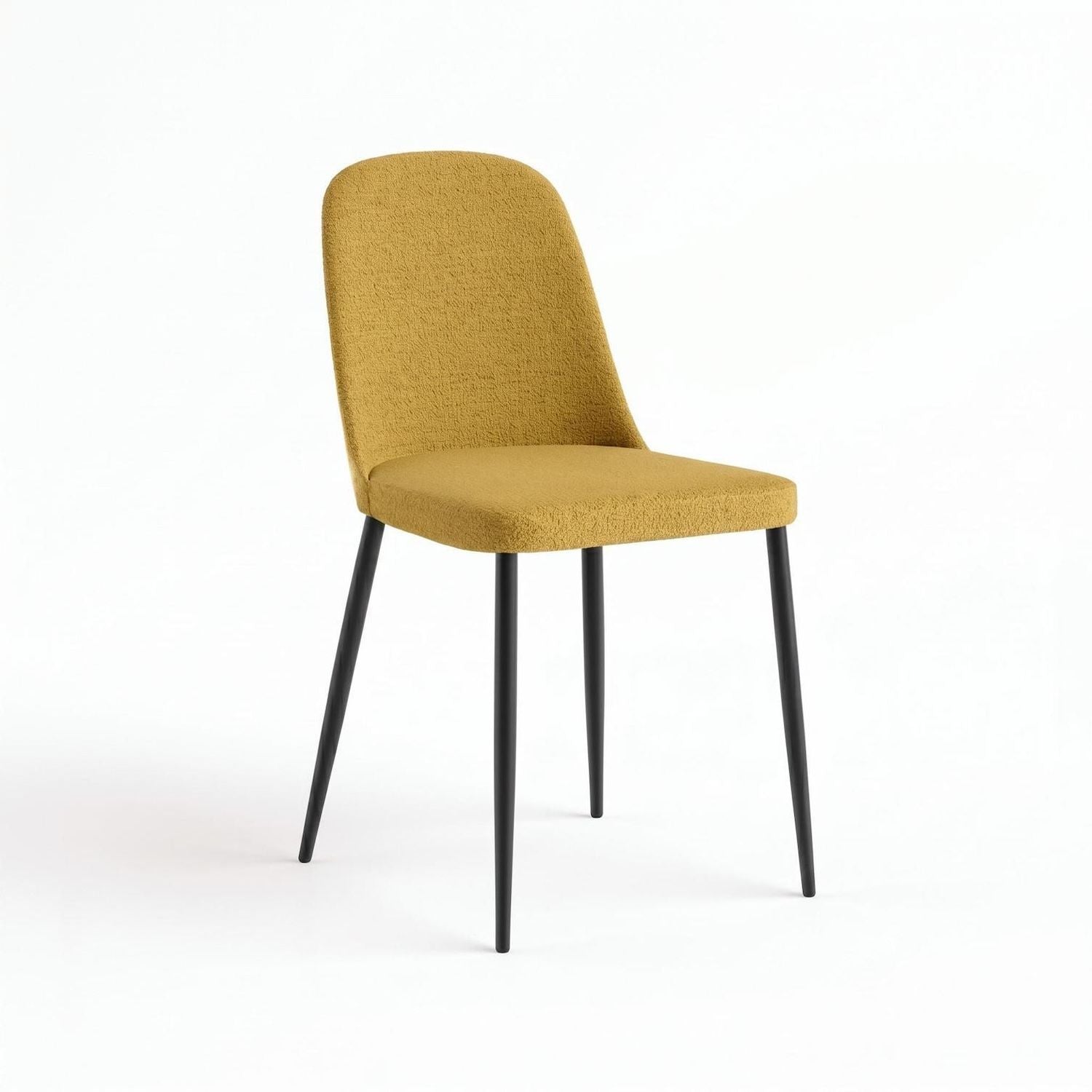 Set 4 sedie imbottite in tessuto Sanna Fab - Giallo