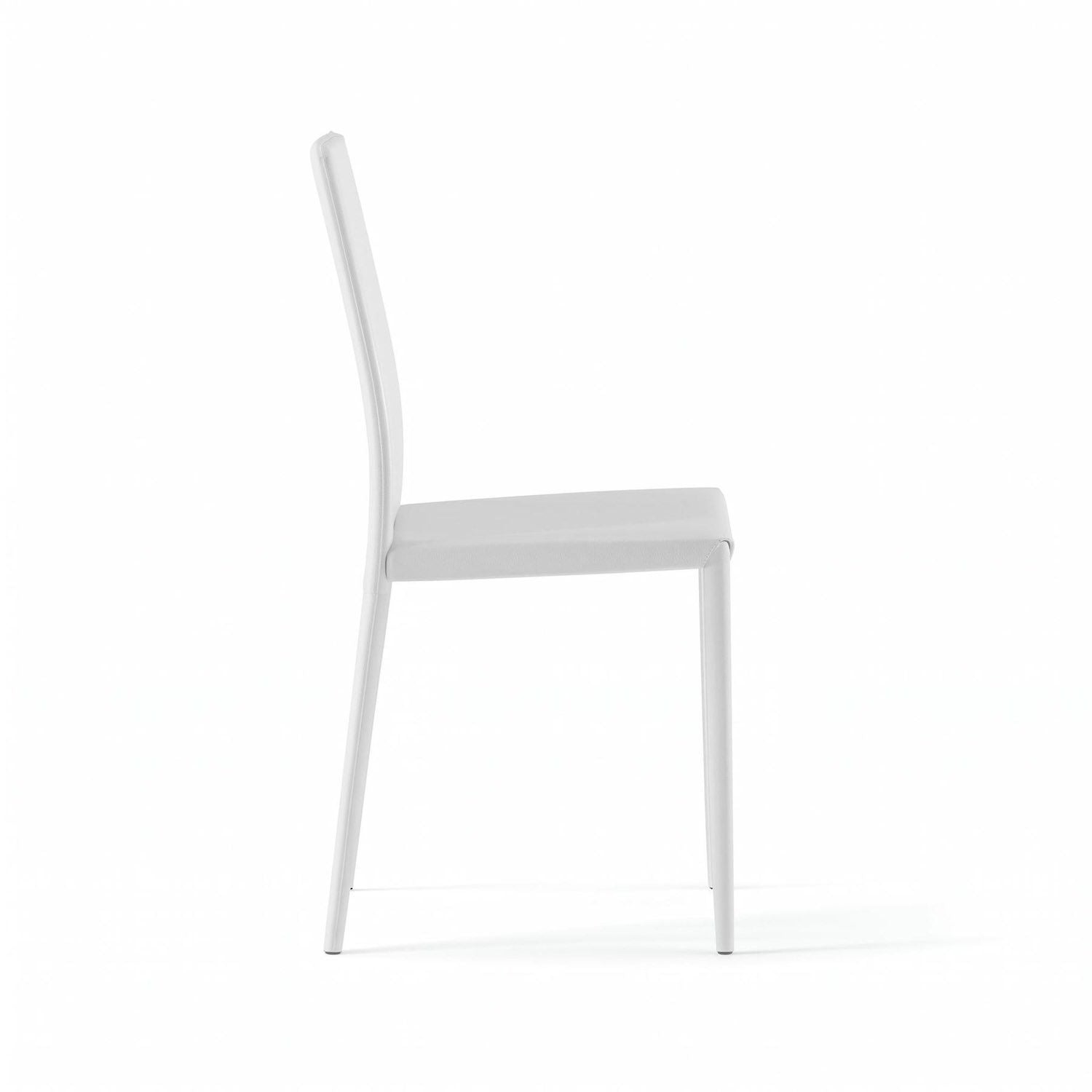 Set 4 sedie impilabili in similcuoio Levina - Bianco