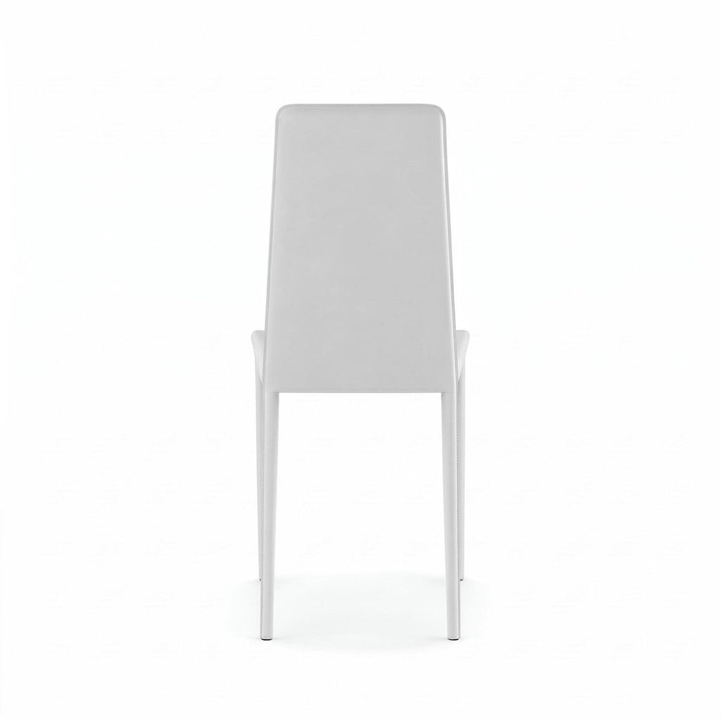 Set 4 sedie impilabili in similcuoio Levina - Bianco