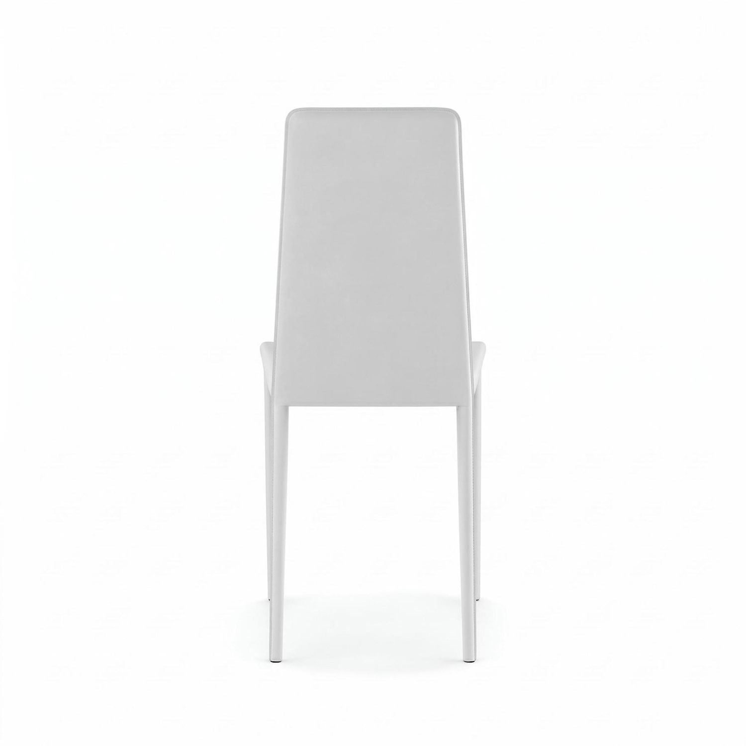 Set 4 sedie impilabili in similcuoio Levina - Bianco