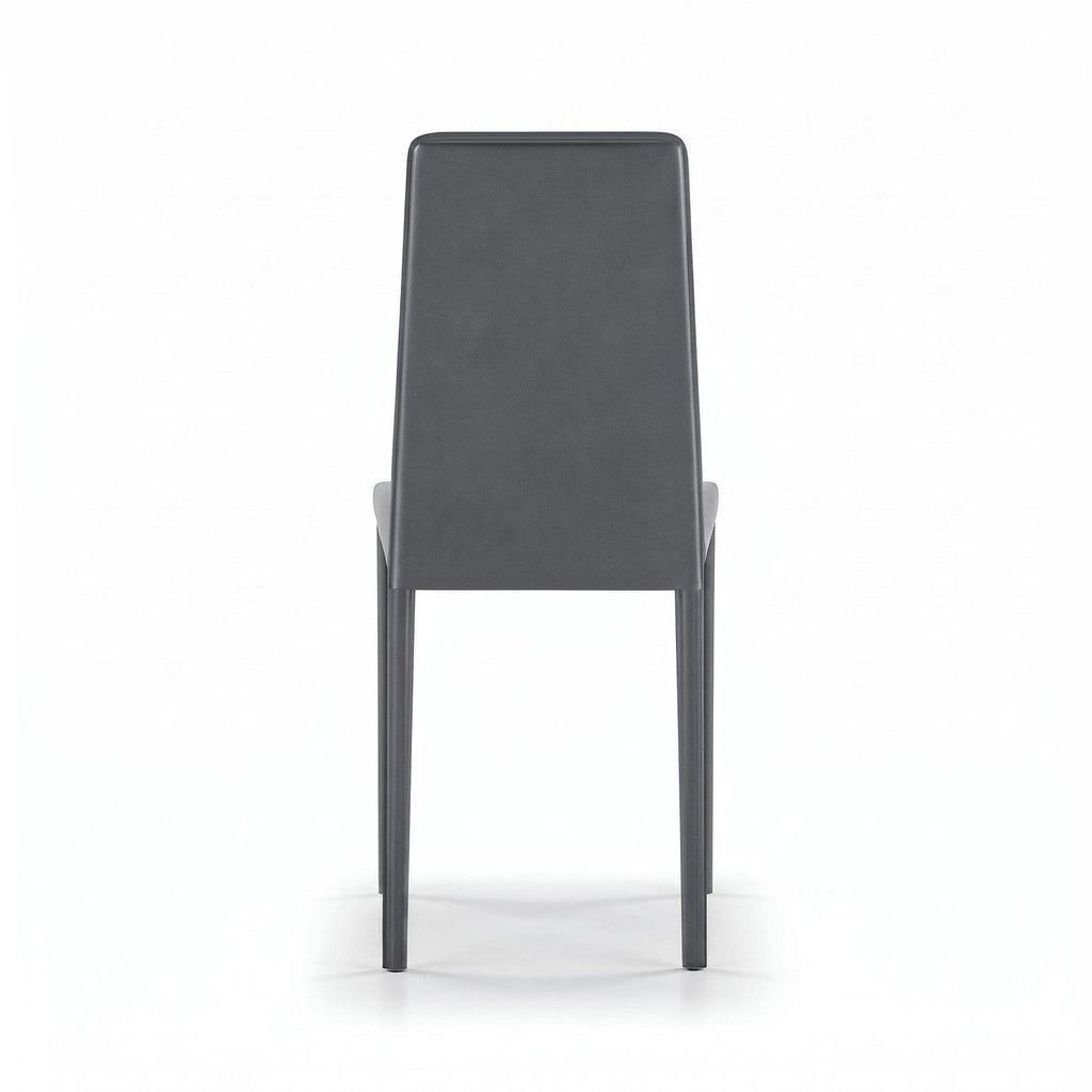 Set 4 sedie impilabili in similcuoio Levina - Grigio scuro