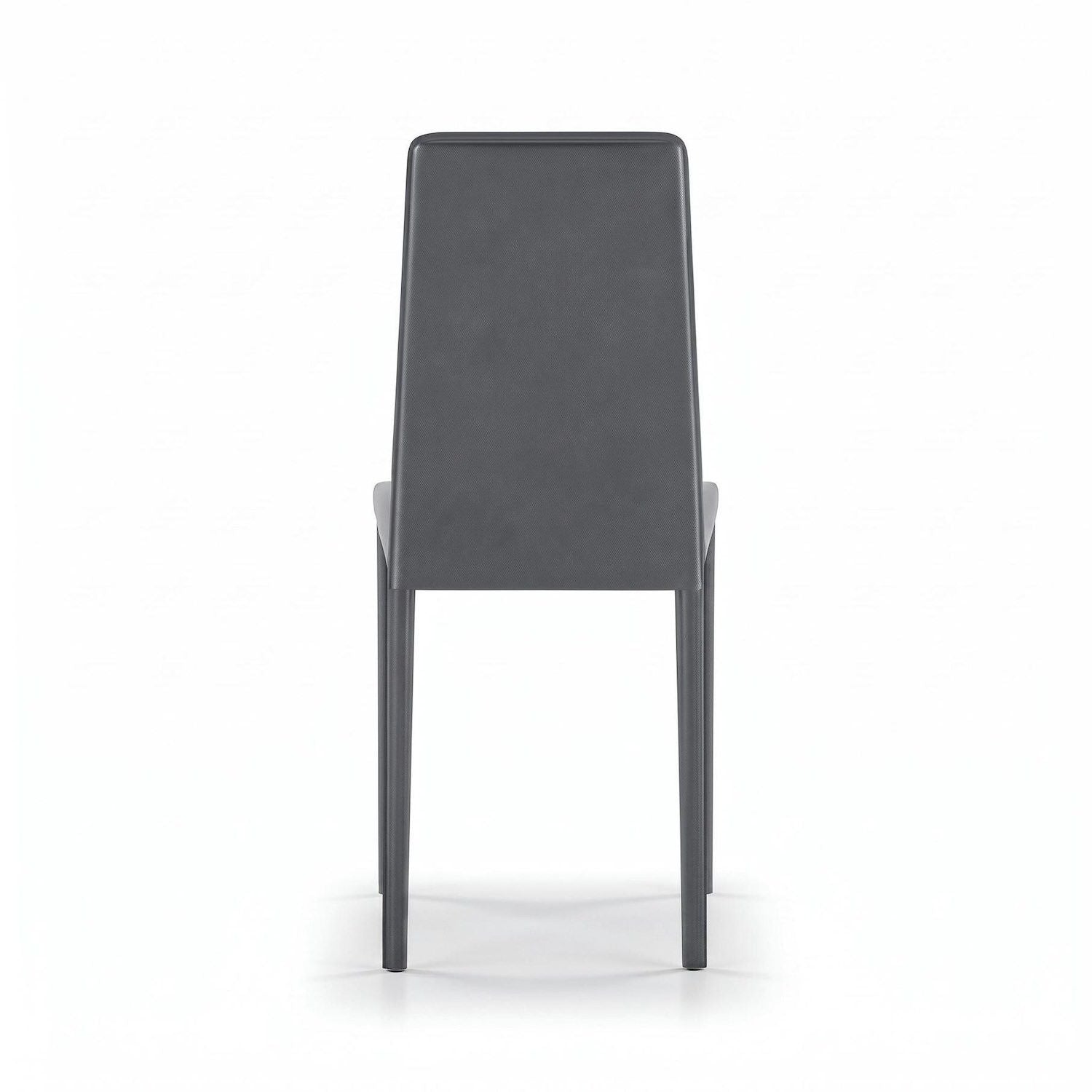 Set 4 sedie impilabili in similcuoio Levina - Grigio scuro