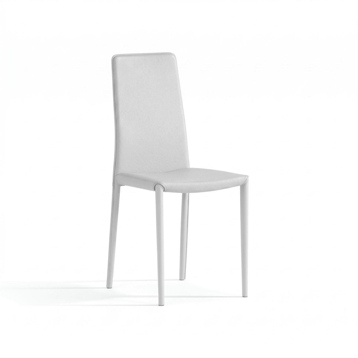 Set 4 sedie impilabili in similcuoio Levina - Bianco