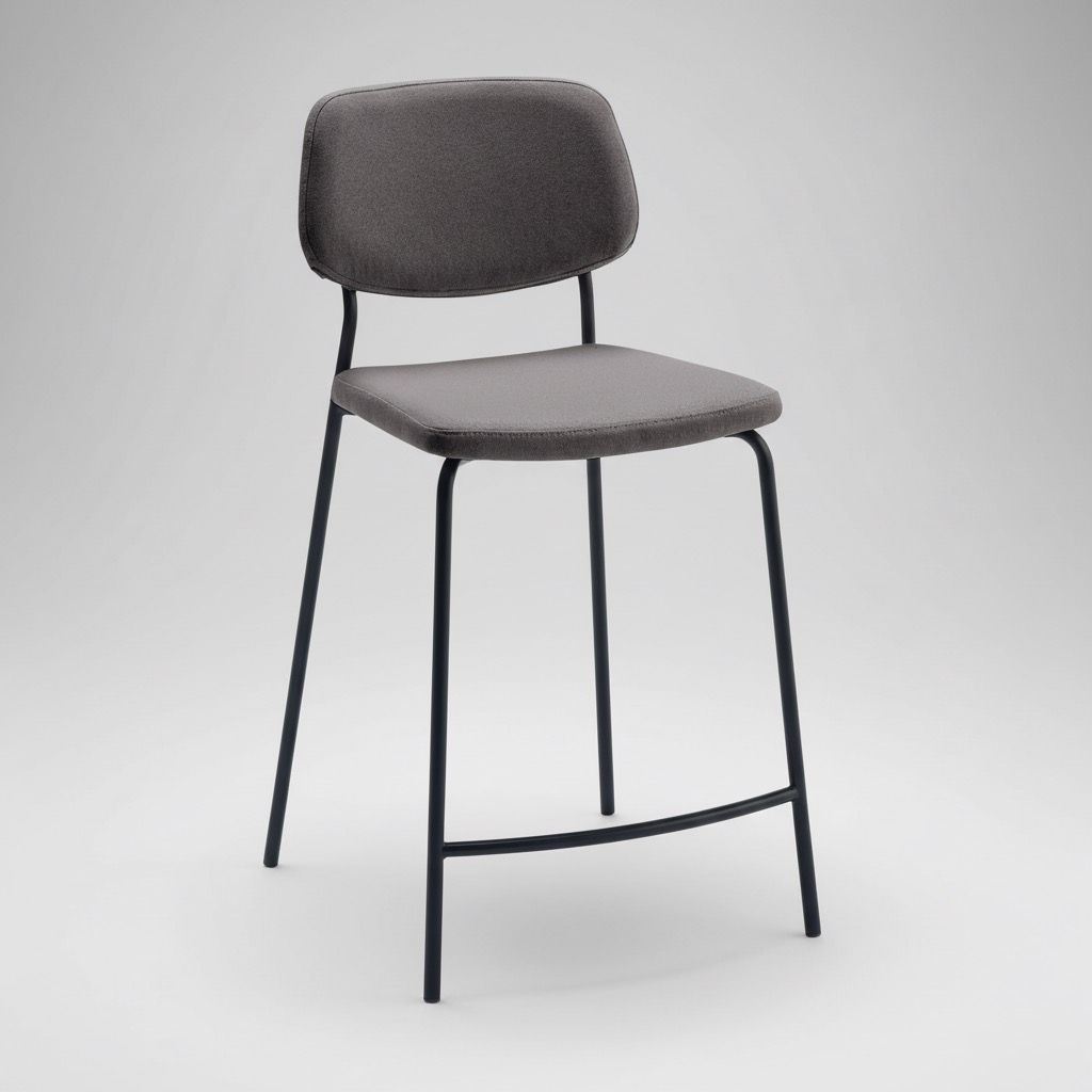 Sgabello da cucina imbottito in acciaio e velluto Toledo Stool