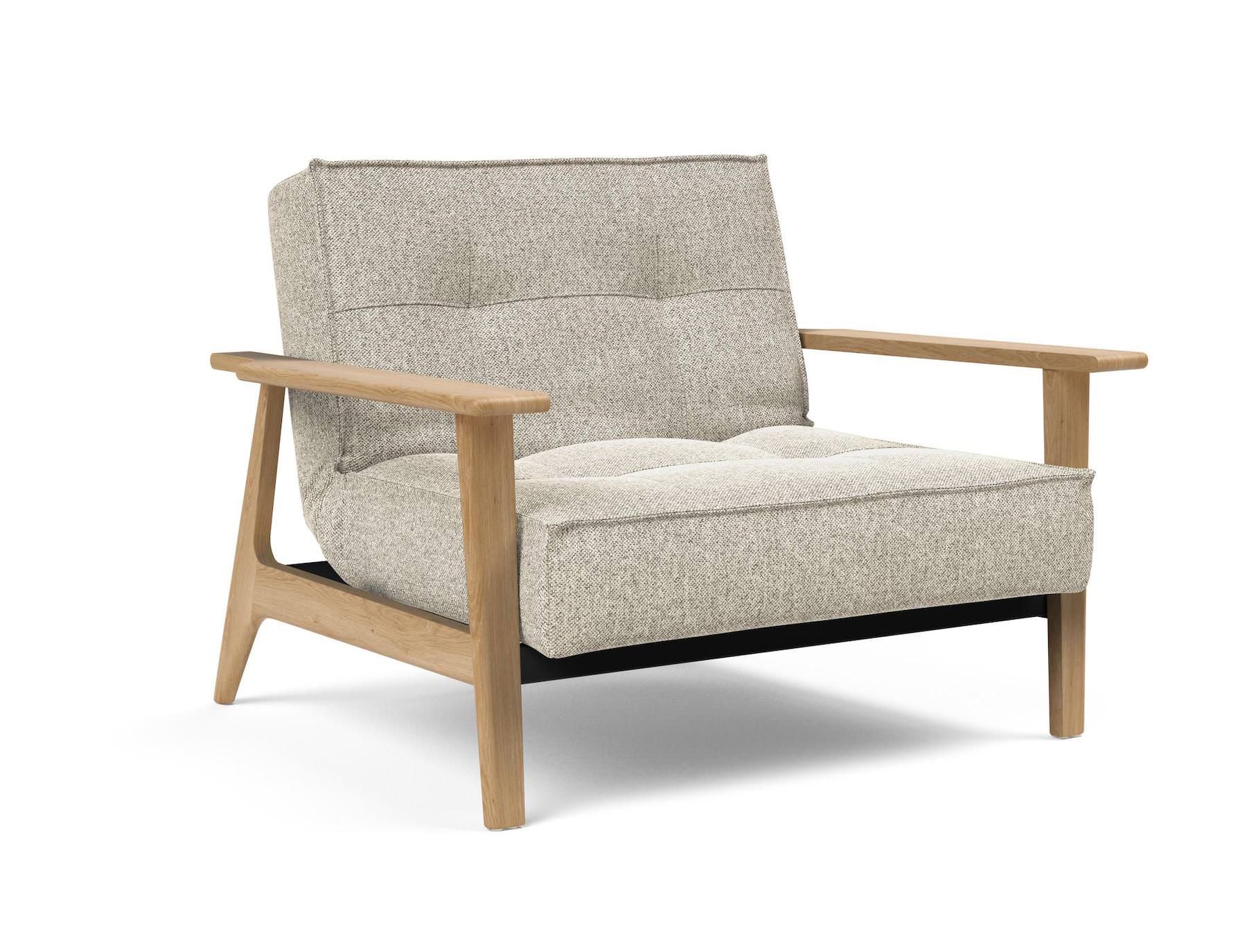 Poltrona design scandinavo in tessuto o velluto SplitBack Frej - 357 Taura Off White