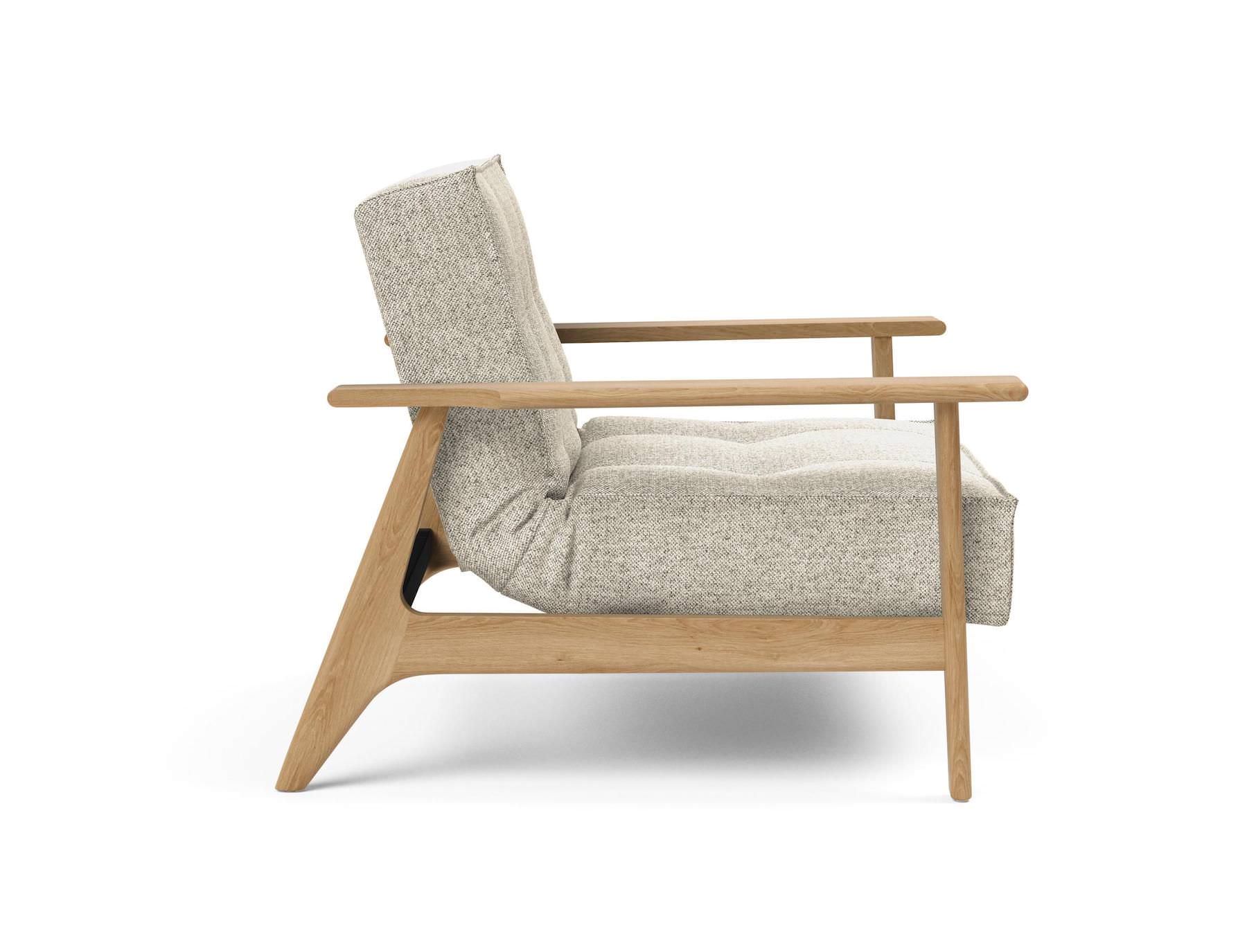 Poltrona design scandinavo in tessuto o velluto SplitBack Frej - 357 Taura Off White
