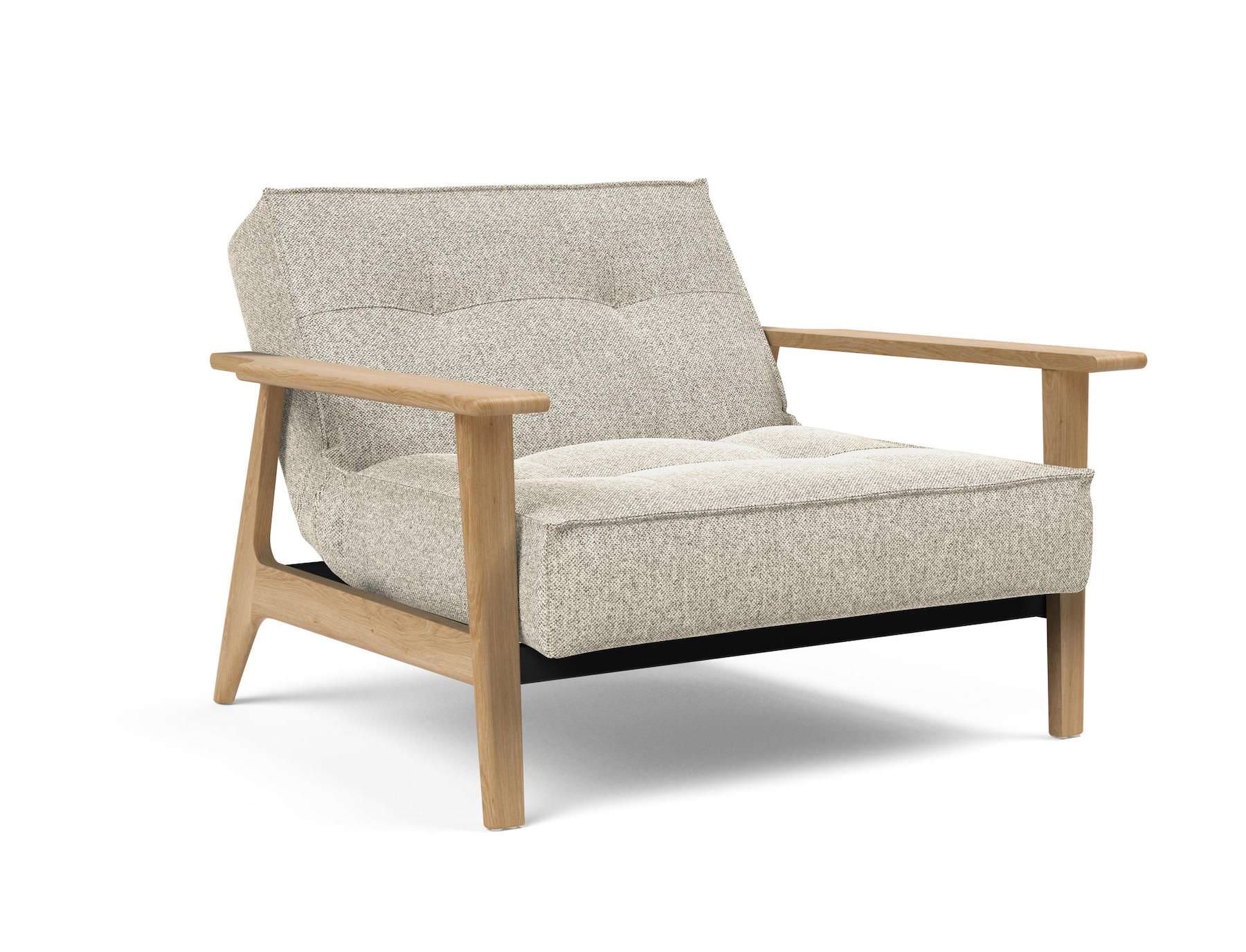 Poltrona design scandinavo in tessuto o velluto SplitBack Frej - 357 Taura Off White
