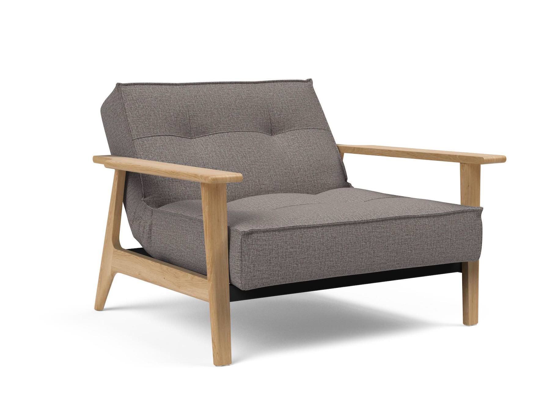 Poltrona design scandinavo in tessuto o velluto SplitBack Frej - 521 Mixed Dance Grey